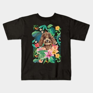 Tropical Chocolate Toy Poodle Kids T-Shirt